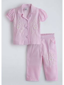 Hopscotch - Pink Floral Cotton Shirt and Pant