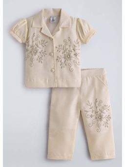 Hopscotch - Yellow Floral Cotton Shirt and Pant