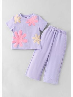 Hopscotch - Purple Floral Blended Top and Pant