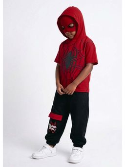 Hopscotch - Red Printed Cotton T-shirt and Joggers
