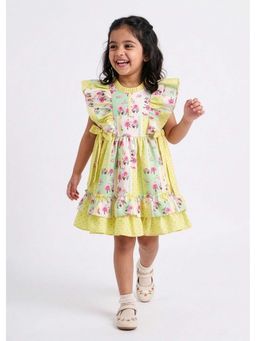 Hopscotch - White Floral Cotton Blend Dress