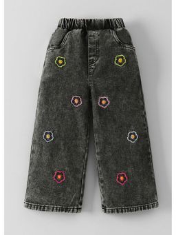 Hopscotch - Grey Solid Cotton Blend Jeans