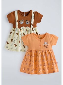 Hopscotch - Multi-Color Printed Cotton 2 Dresses
