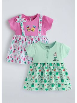 Hopscotch - Multi-Color Printed Cotton 2 Dresses