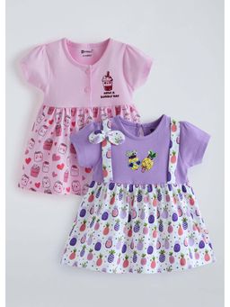 Hopscotch - Multi-Color Printed Cotton 2 Dresses
