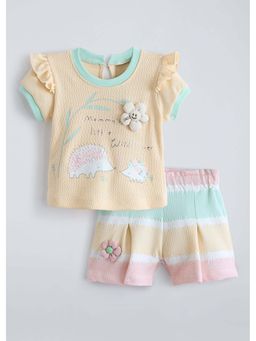 Hopscotch - Multi-Color Printed Blended Top and Shorts