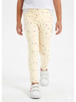 Hopscotch - Cream Printed Cotton Leggings