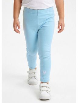 Hopscotch - Blue Solid Cotton Leggings