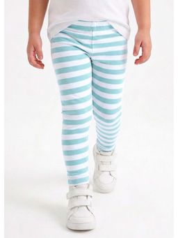 Hopscotch - Blue Stripes Cotton Leggings