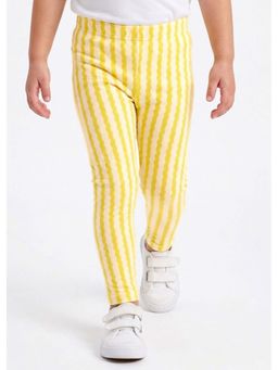 Hopscotch - Yellow Stripes Cotton Leggings