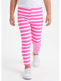 Hopscotch - Pink Stripes Cotton Leggings