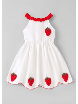 Hopscotch - White Printed Polyester Dress