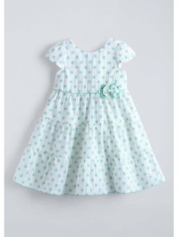 Hopscotch - Blue Polka Dots Cotton Blend Dress