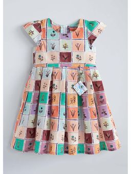 Hopscotch - Multi-Color Printed Cotton Blend Dress
