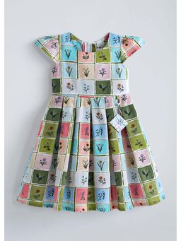 Hopscotch - Multi-Color Printed Cotton Blend Dress