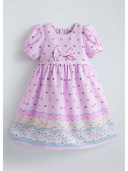 Hopscotch - Pink Printed Cotton Blend Dress