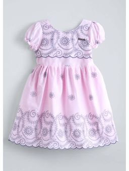 Hopscotch - Pink Printed Cotton Blend Dress