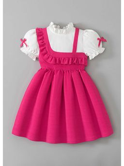 Hopscotch - Pink Solid Polyester Blend Dress