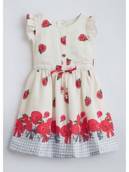 Hopscotch - Cream Floral Cotton Dress