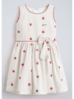 Hopscotch - Cream Printed Cotton Dress