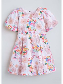 Hopscotch - White Floral Cotton Dress