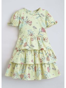 Hopscotch - Yellow Floral Cotton Dress