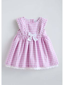 Hopscotch - Pink Checks Cotton Dress