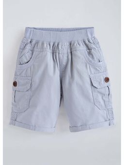 Hopscotch - Grey Solid Cotton Shorts