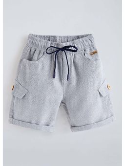Hopscotch - Grey Solid Cotton Shorts