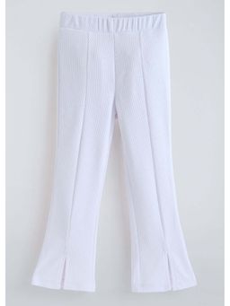 Hopscotch - White Textured Polyester Trouser
