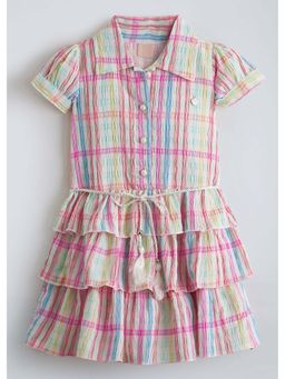 Hopscotch - Green Printed Cotton Blend Dress