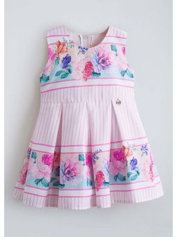 Hopscotch - Pink Floral Cotton Blend Dress