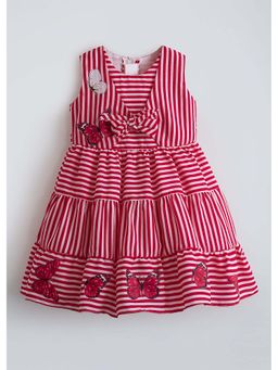 Hopscotch - Red Stripes Cotton Blend Dress