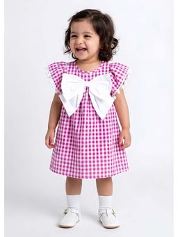 Hopscotch - Pink Checks Cotton Dress