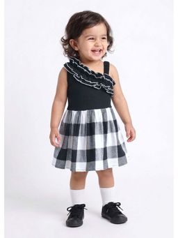 Hopscotch - Black Checks Cotton Dress