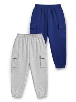 Trampoline - Multi-Color Solid Cotton Blend Joggers (Pack of 2)