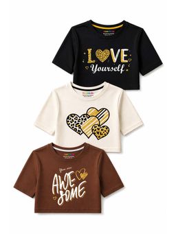 Trampoline - Multi-Color Printed Cotton Blend T-shirts (Pack of 3)