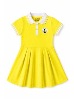 Trampoline - Yellow Solid Cotton Blend Dress