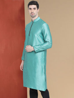 Sanwara - Unleash Your Style With Men's Light Green Jaquard Designer Kurta
