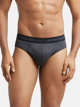 Jockey - 1010 Men Super Combed Cotton Solid Brief - Black Melange