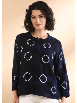 Maaesa - Women Tie and Dye Cotton Blue Shirt