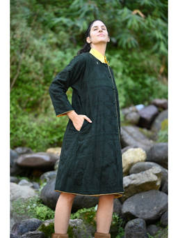 Raas Life - Hima Ben Green Cotton Regular Fit Wintercoat