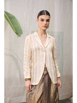 Raas Life - Mrunal Chanderi Cream Regular Fit Jacket
