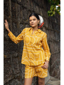 Raas Life - Mustard Diana Printed Cotton Shirt