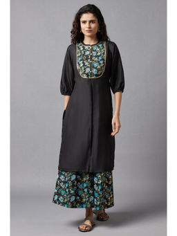Aurelia - Black Ethnic Kurta with Culottes (Set of 2)