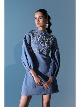 Manvi Daga - Blue Drift Mini Dress