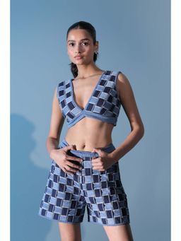 Manvi Daga - Basket Weave Mini Shorts Set