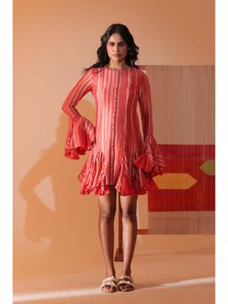 Manvi Daga - Coral Flounce Dress
