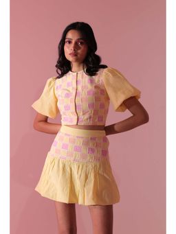 Manvi Daga - Pastel Sorbet Weave Skirt Set