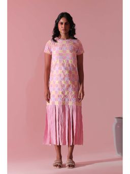 Manvi Daga - Gingham Sorbet Fringe Dress